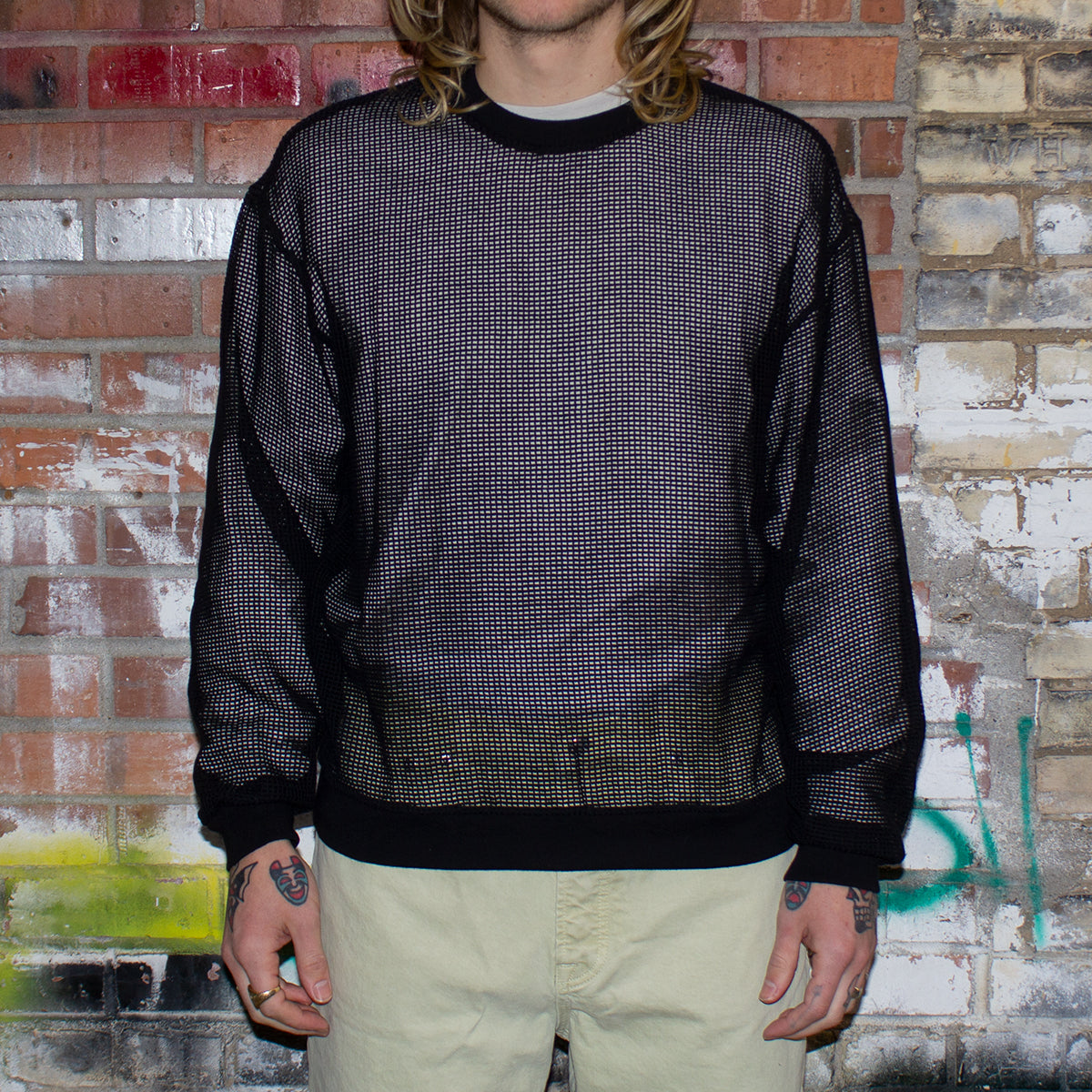 Cotton Mesh L/S Crew – Premier