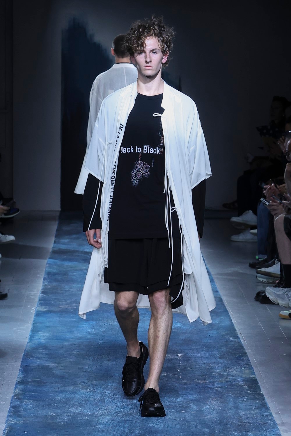 PLAIN STITCH LONG SLEEVE PRINT TEE(M Black): Yohji Yamamoto POUR