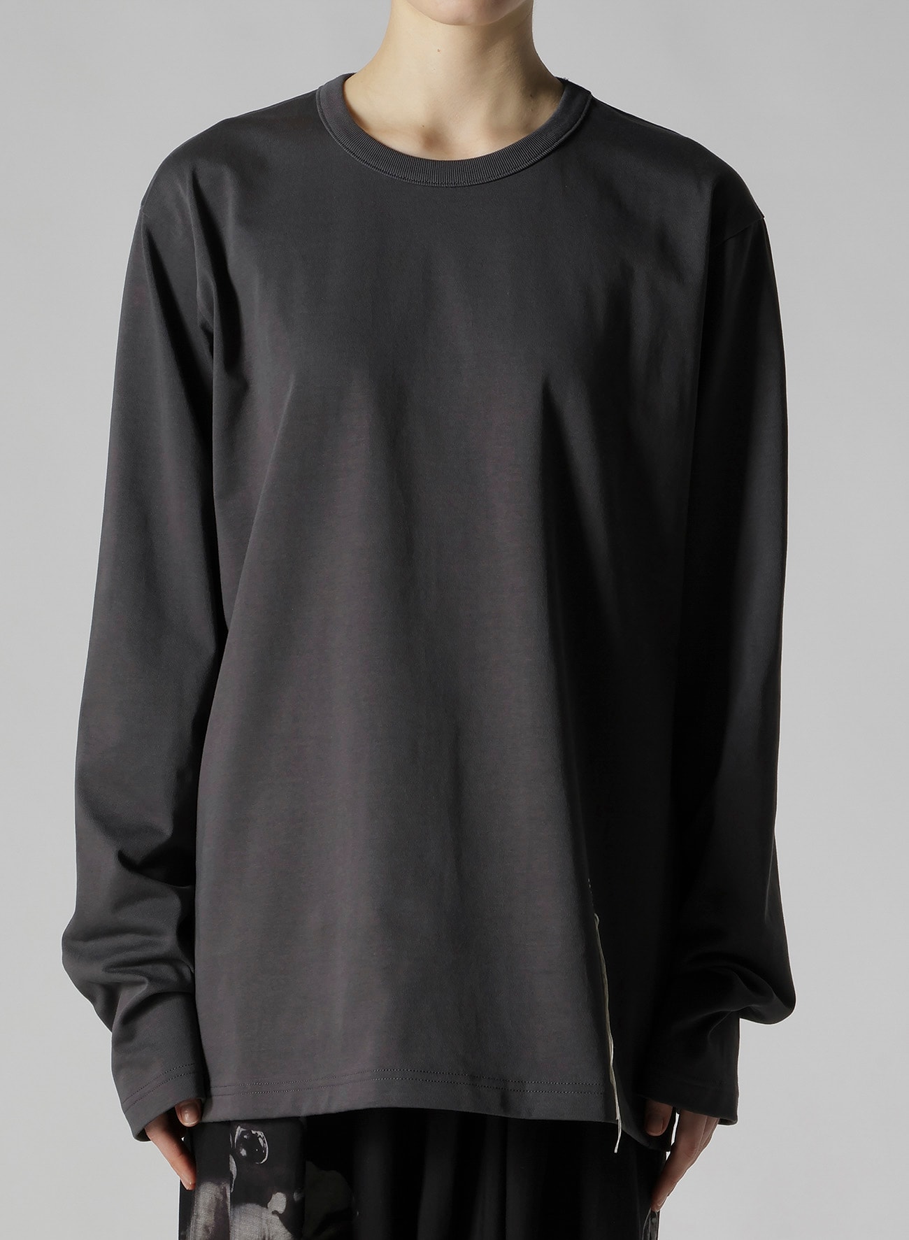 HARD TWISTED JERSEY Y'S STITCH LONG SLEEVE BIG T(L Grey): Y's｜THE