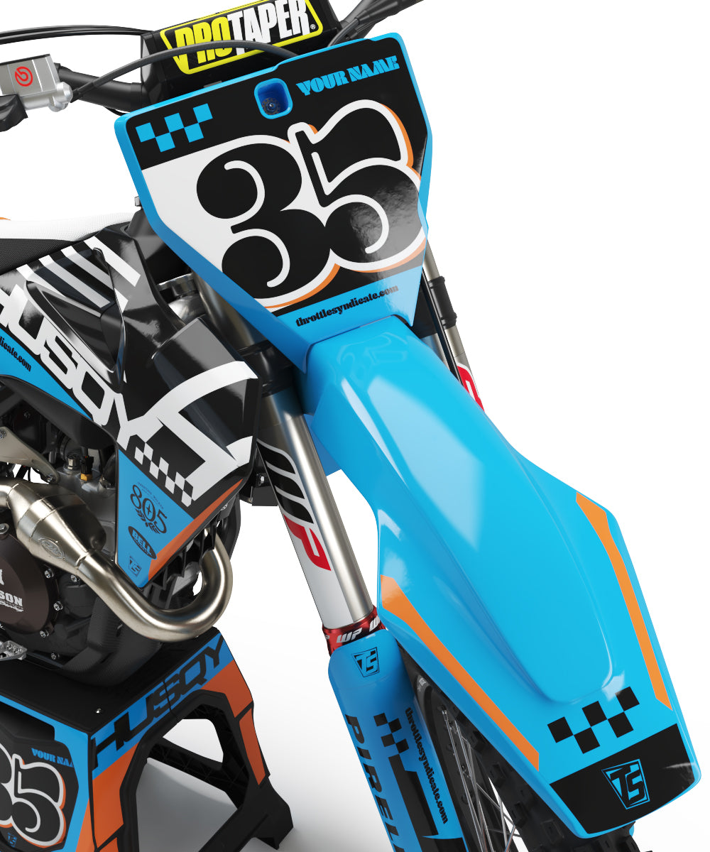 HUSQVARNA CHECKERS GRAPHIC KIT - LIGHT BLUE – Throttle Syndicate