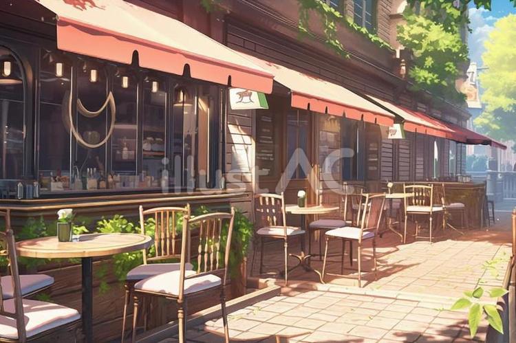 カフェの風景イラスト - No: 24070405｜無料イラスト・フリー素材なら