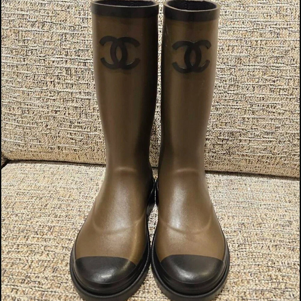 楽天市場】シャネル レイン ブーツ カメリアの通販
