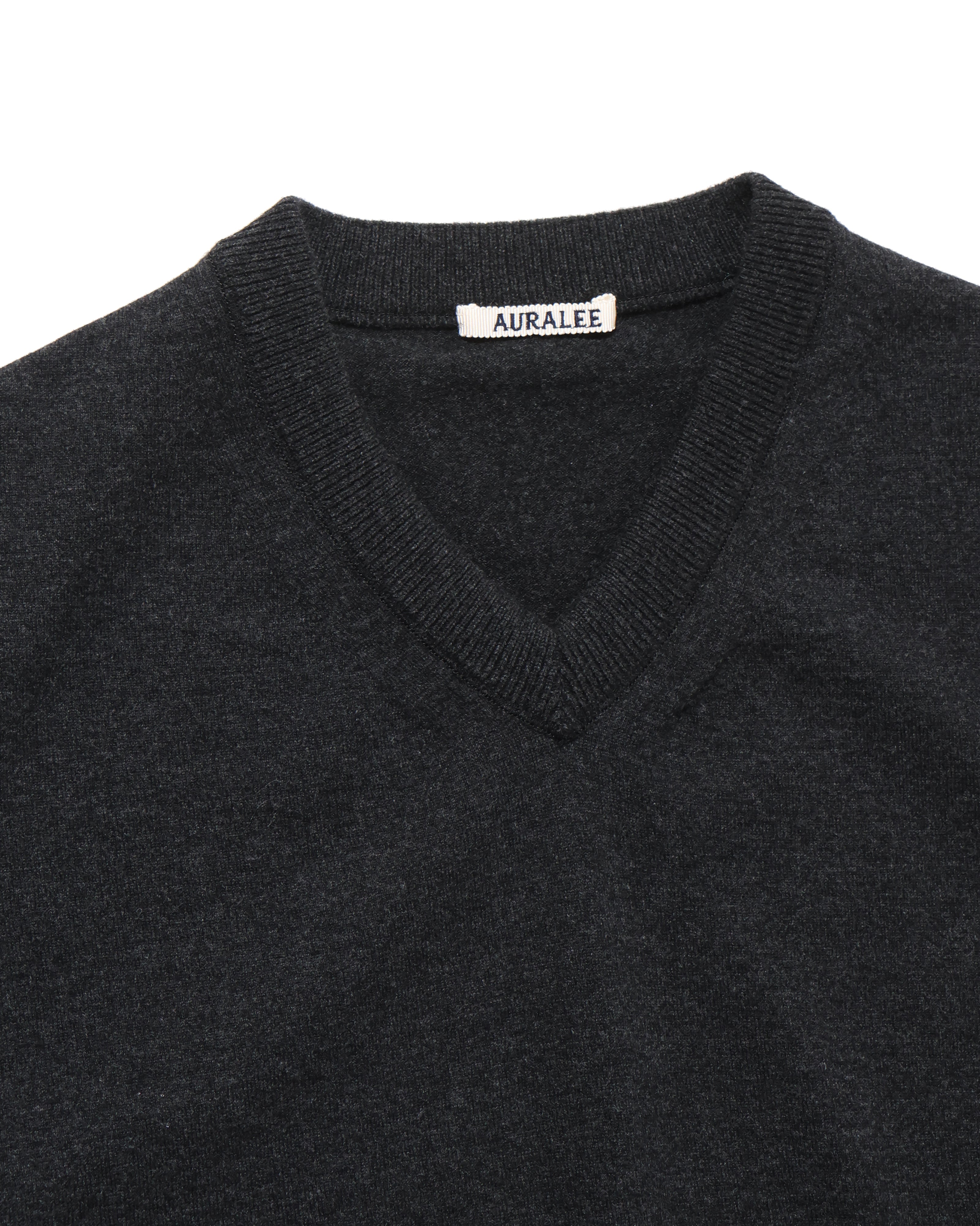 HIGH TWIST WOOL KNIT V-NECK P/O CHARCOAL – TIME AFTER TIME