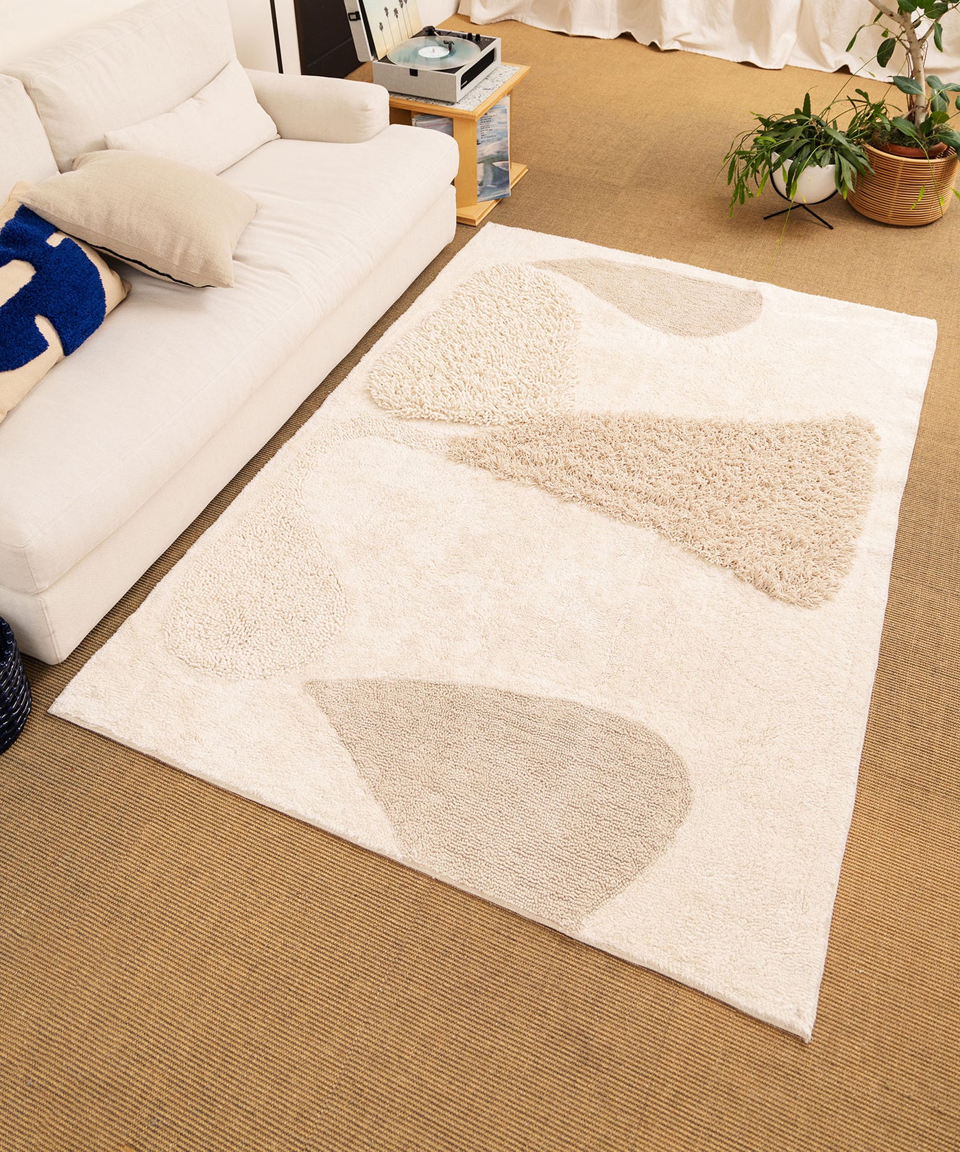 RugRu DIAN RUG 1400×2000mm - コットン100%の肌触りが心地良いラグ