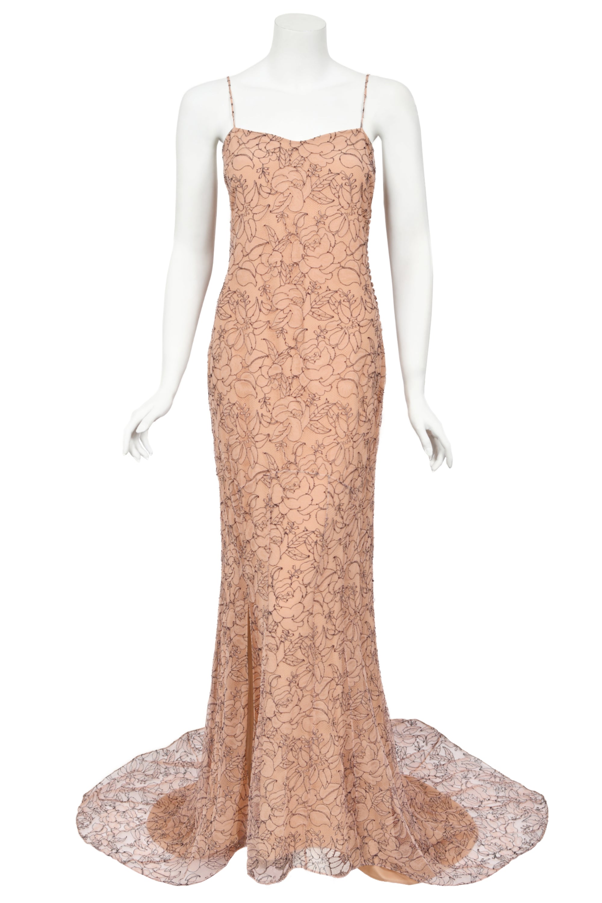 Vintage 2006 Christian Dior by John Galliano Nude Illusion Floral