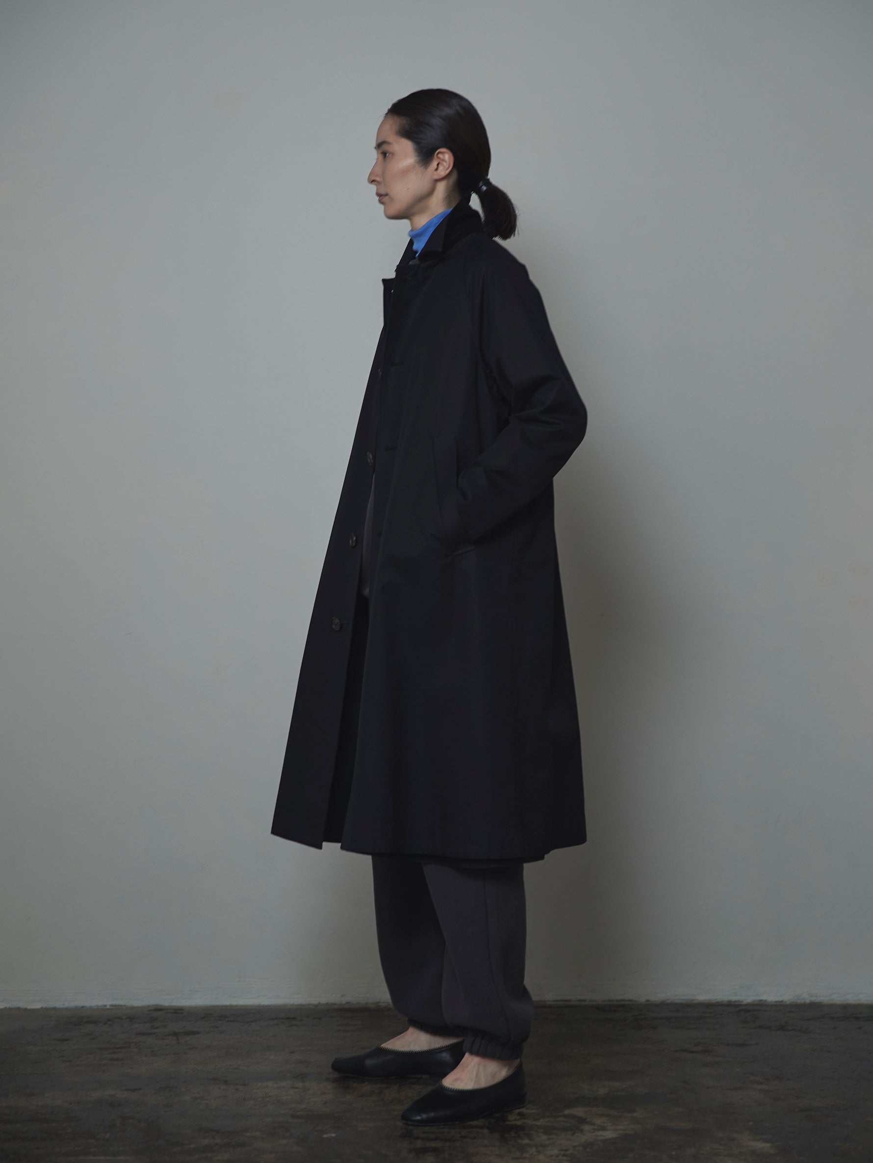 リバーシブルステンカラーロングコート/TBCA-012