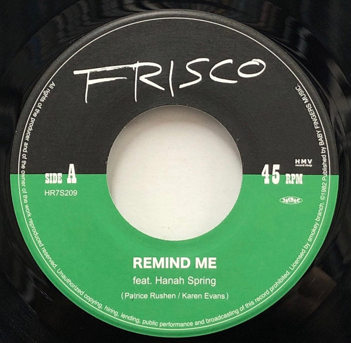 FRISCO / Remind Me / uncertainty principle (HMV, HR7S209, 7inch