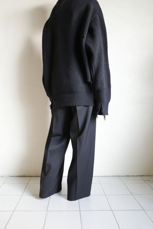 stein MILLED DAMAGE KNIT LS・BLACK - tity