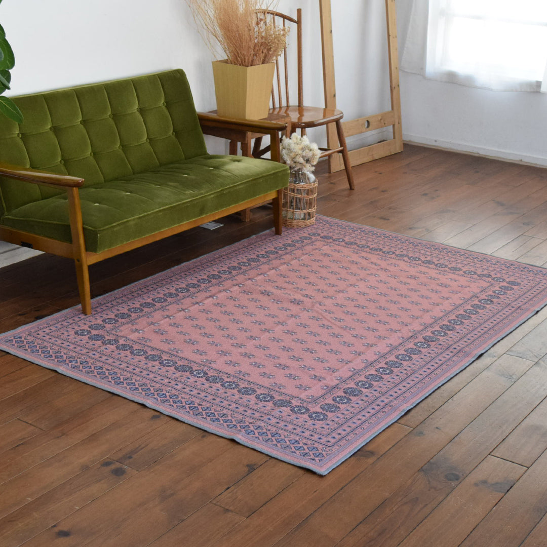 ヴィンテージ風ラグ TOCORU Series ブハラ ループ ピンク– ラグと