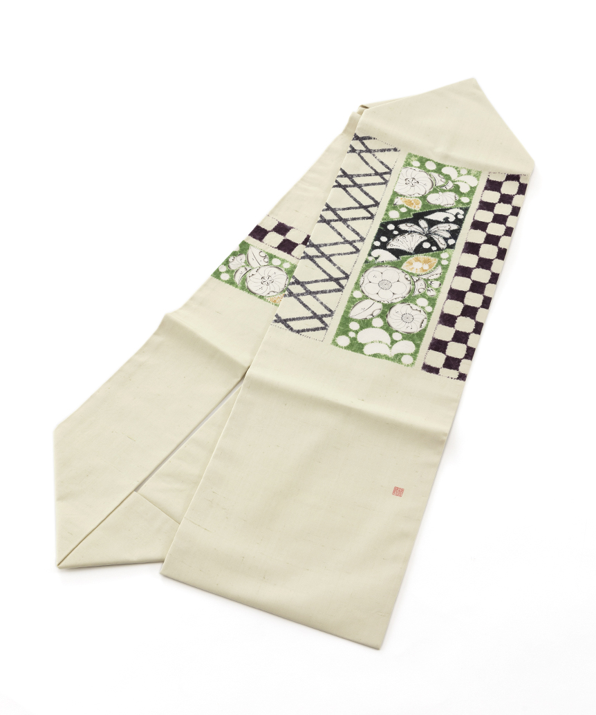 森健持作 辻が花染 紬九寸名古屋帯 | 特選きものコレクション