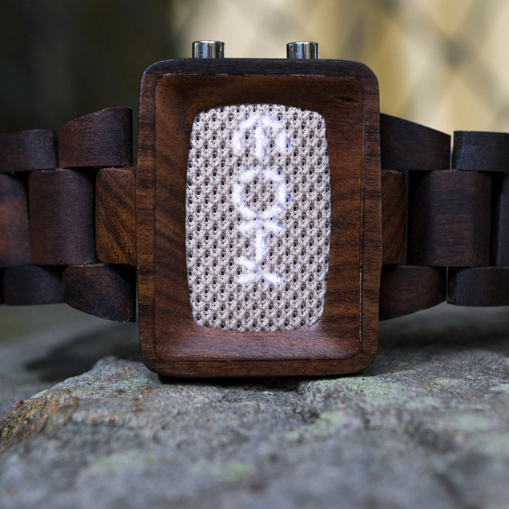 Unique Digital Watch | Xtal Wood Mesh | Tokyoflash Japan