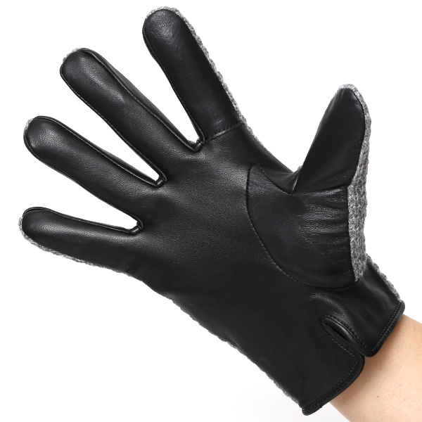 東京ヒマワリ / KURODA(クロダ) 鹿子編みニット 羊革 スマホ操作可能