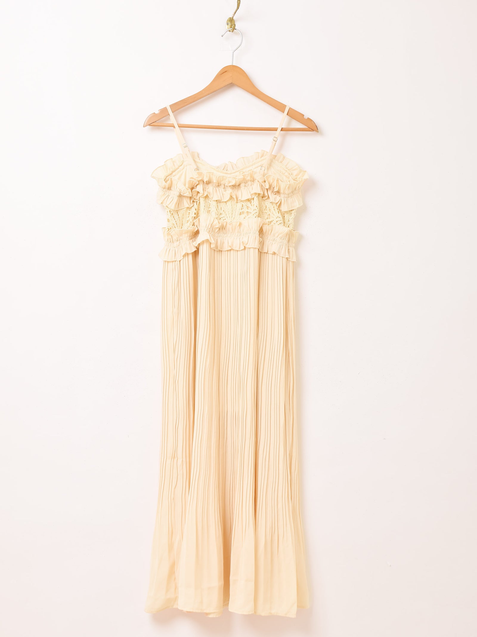 4色展開】Meridian レース フリル キャミソールワンピース – 古着屋Top