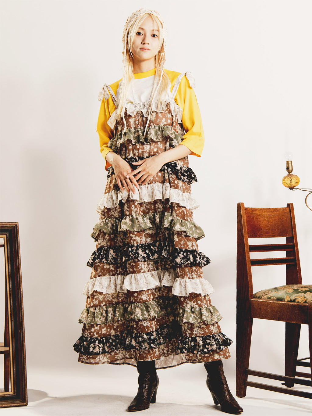 Meridian 花柄 フリル キャミソールワンピース – 古着屋Top of the