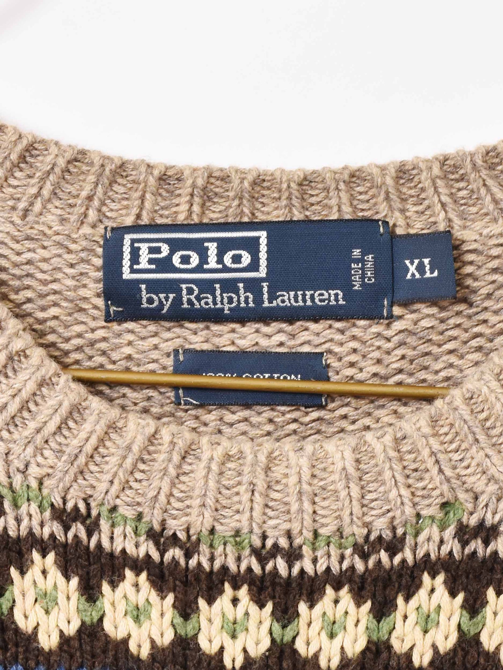 Ralph Lauren ノルディック柄 コットンニット ベージュ – 古着屋Top of
