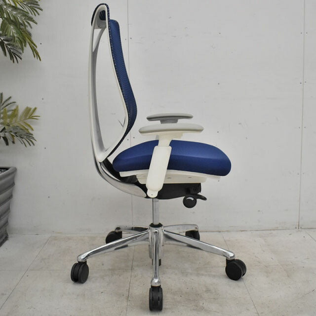 オカムラ サブリナシリーズ 可動肘 ダークブルー 2021071903【中古