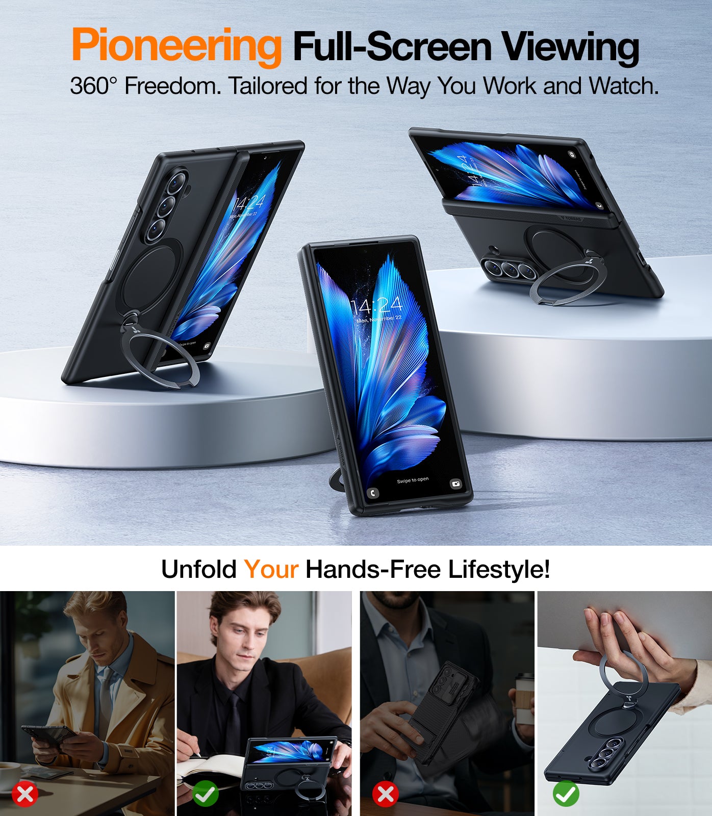 Galaxy Z Fold 7】TORRAS Ostand Spin Magsafe Phone Protective Case