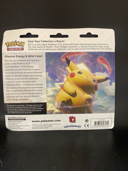 Pokemon TCG Sword & Shield Vivid Voltage 3-Pack Blister with