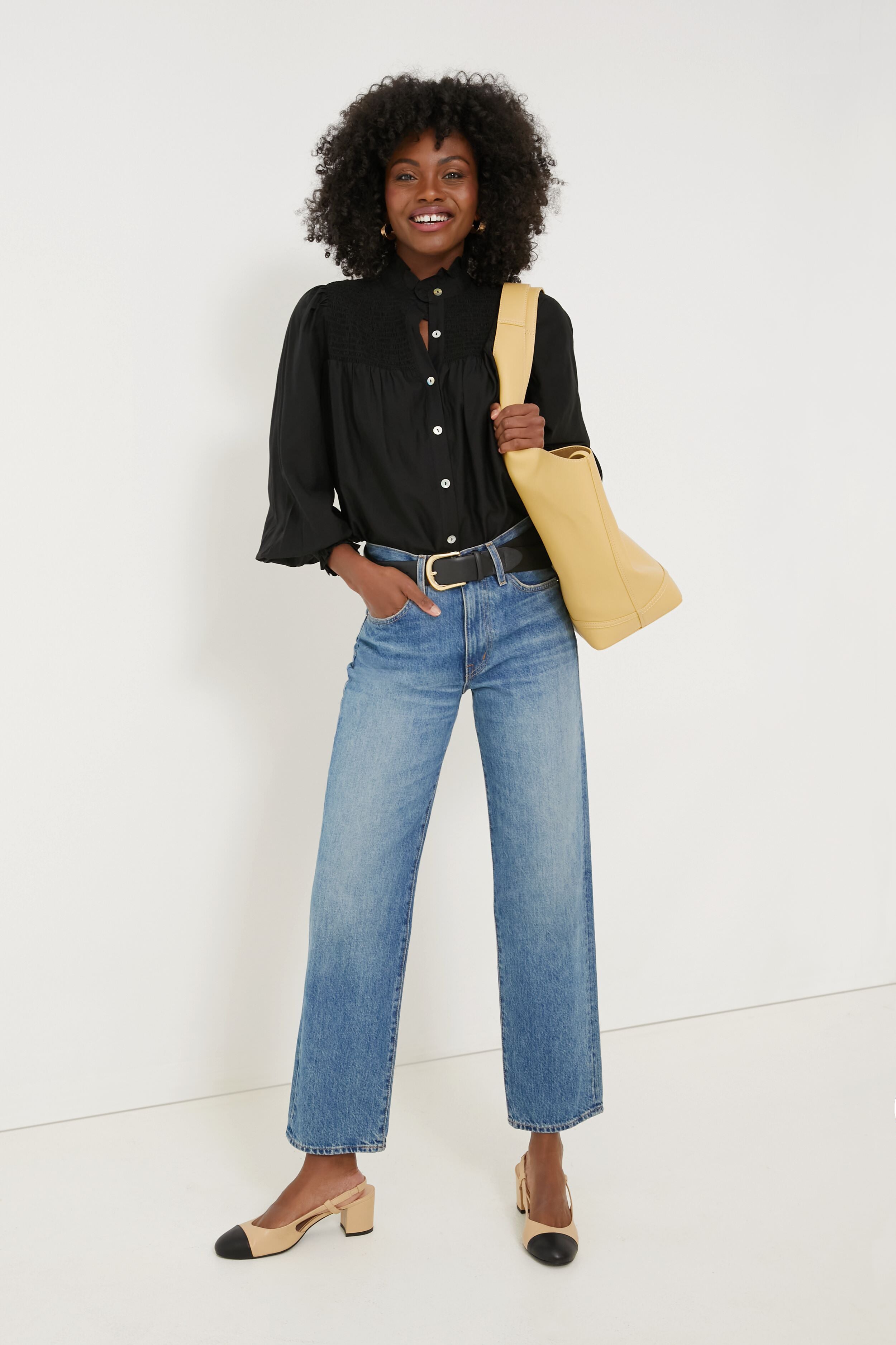 Black Jaia Smocked Blouse | Pomander Place