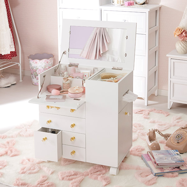 sayuさま専用】全身鏡ドレッサーワゴン ホワイト sayuさま専用】全身鏡