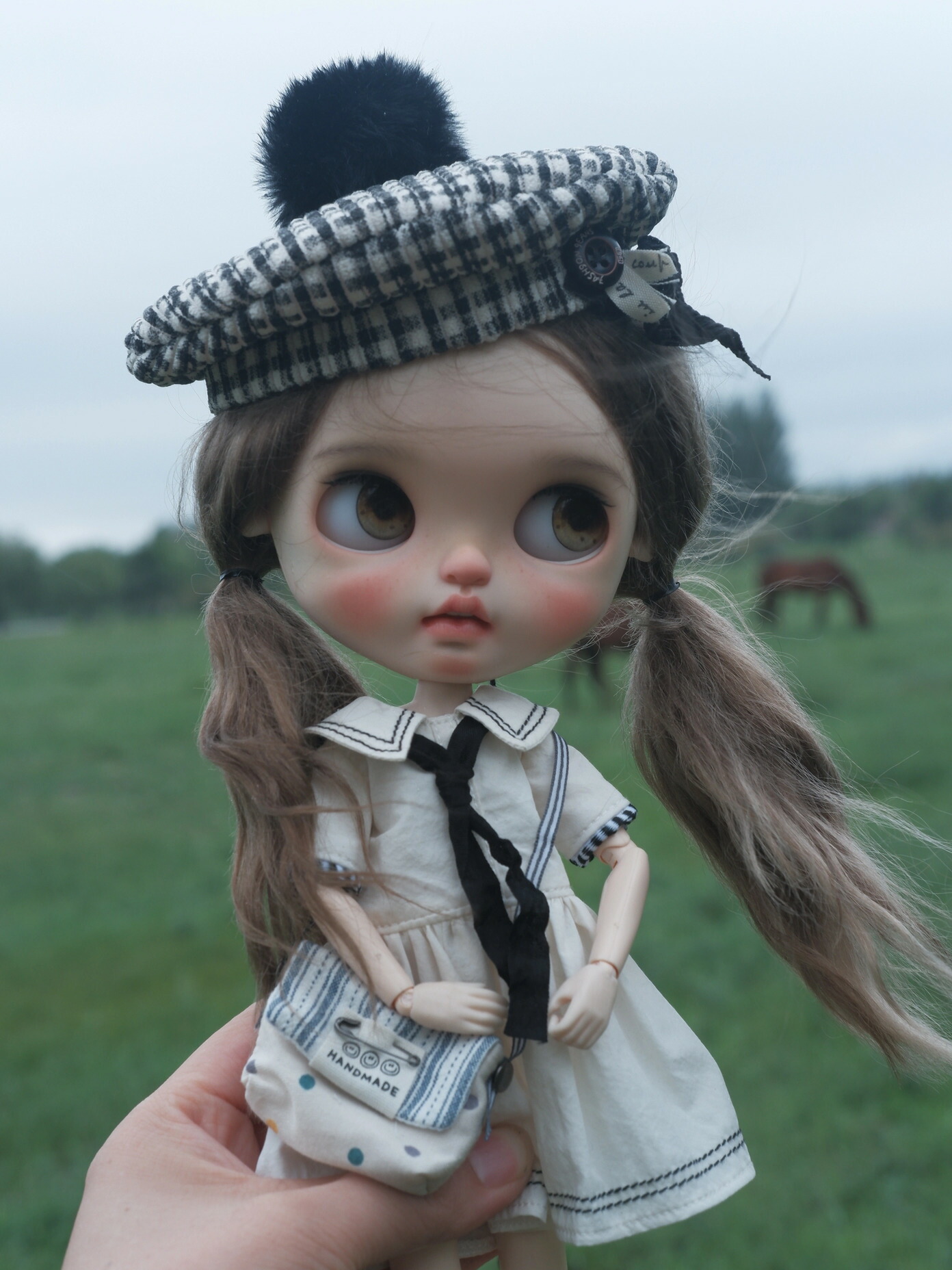 人気作家様 ドール服 パンツスーツ ブライス ヴィンテージリネン 人気