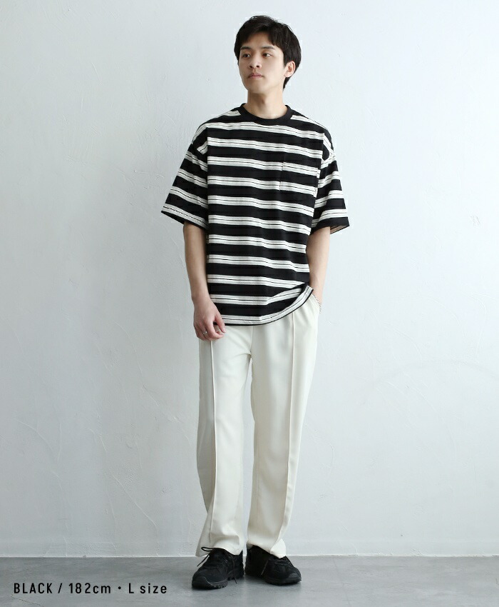 楽天市場】myrth｜ボーダー Tシャツ トップス メンズ 半袖 柄 オーバー