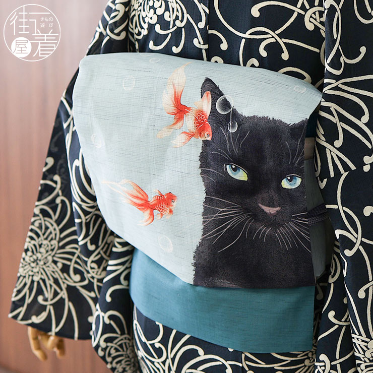 楽天市場】＼楽天マラソン開催中!／[夏帯] 夏 名古屋帯 金魚鉢 (ブルー
