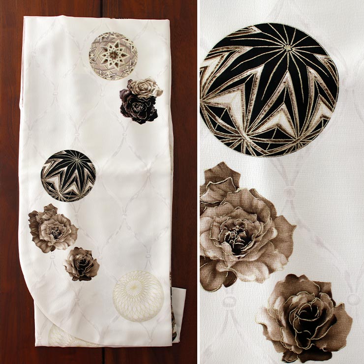 楽天市場】【 レンタル 】大学 卒業式 袴セット 鞠に薔薇 オフ白 M