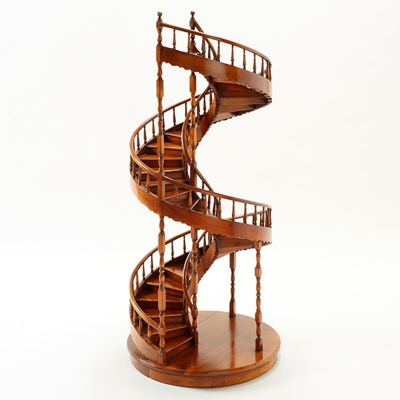送料無料]らせん階段 オブジェ 高さ110cm / 螺旋階段 階段 置物 木製