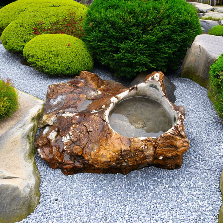 楽天市場】つくばい 珪化木 木化石 水鉢 手水鉢 大きい 庭石 天然石