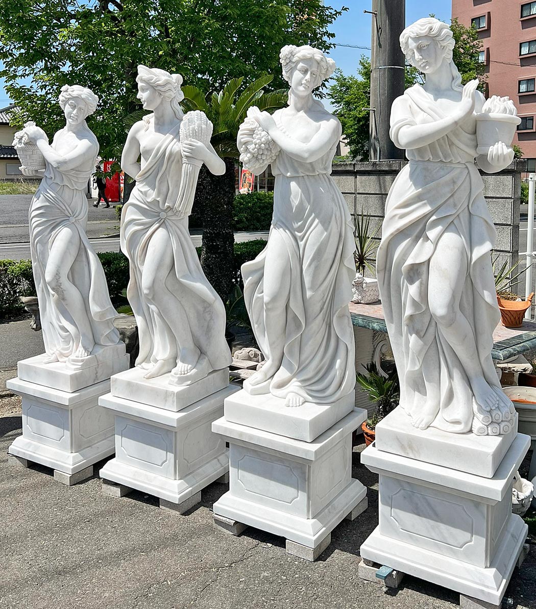 楽天市場】天然大理石彫刻 葡萄を抱えるヴィーナス (夏) H200cm 四季