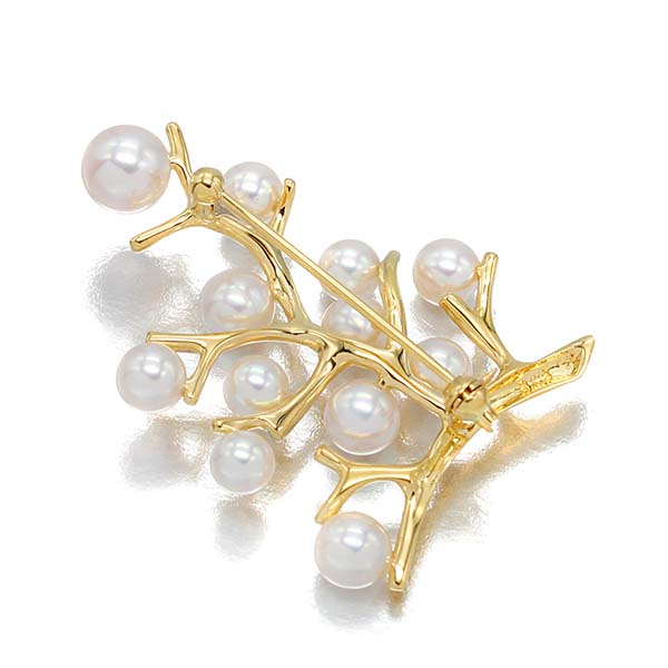 楽天市場】ミキモト MIKIMOTO 幸福の木モチーフ パール K18YG ブローチ