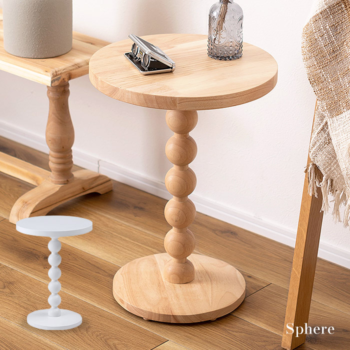 楽天市場】[レビュー特典]おしゃれ 木製 サイドテーブル 直径35cm