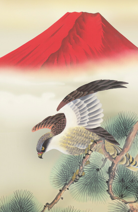 楽天市場】掛け軸／掛軸【正月掛け】一富士二鷹三茄子（高見 蘭石