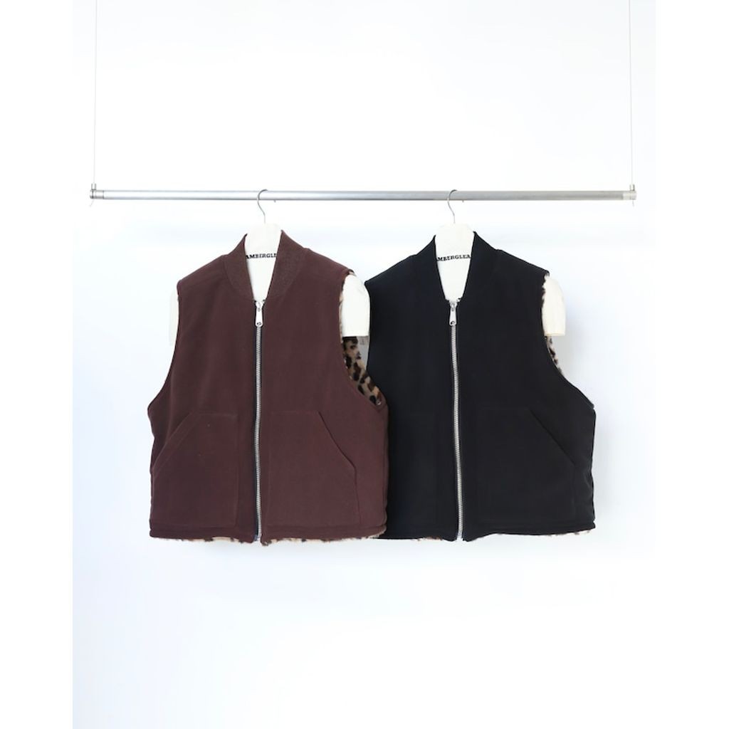 楽天市場】AMBERGLEAM Leopard Reversible Vest : maroon.webstore