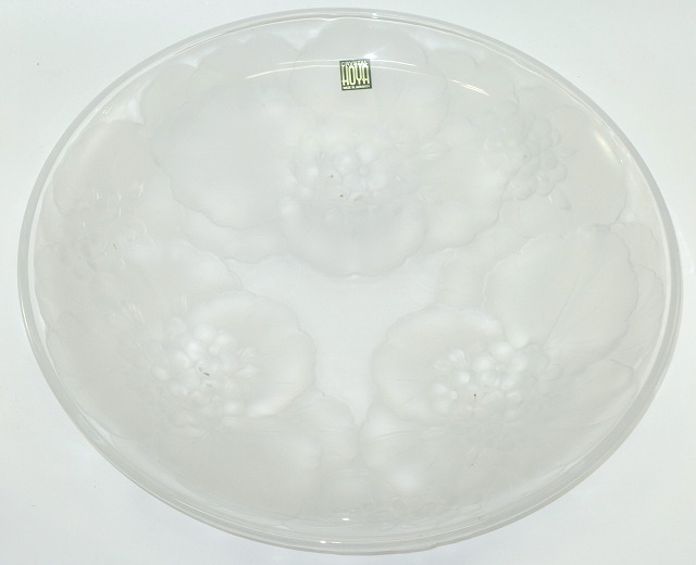 楽天市場】HOYA・クリスタル フラワー レリーフ皿 皿立て付【大皿・花