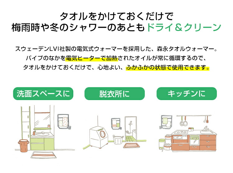 楽天市場】タオルウォーマー TS-K100 80Wタイプ スウェーデン製