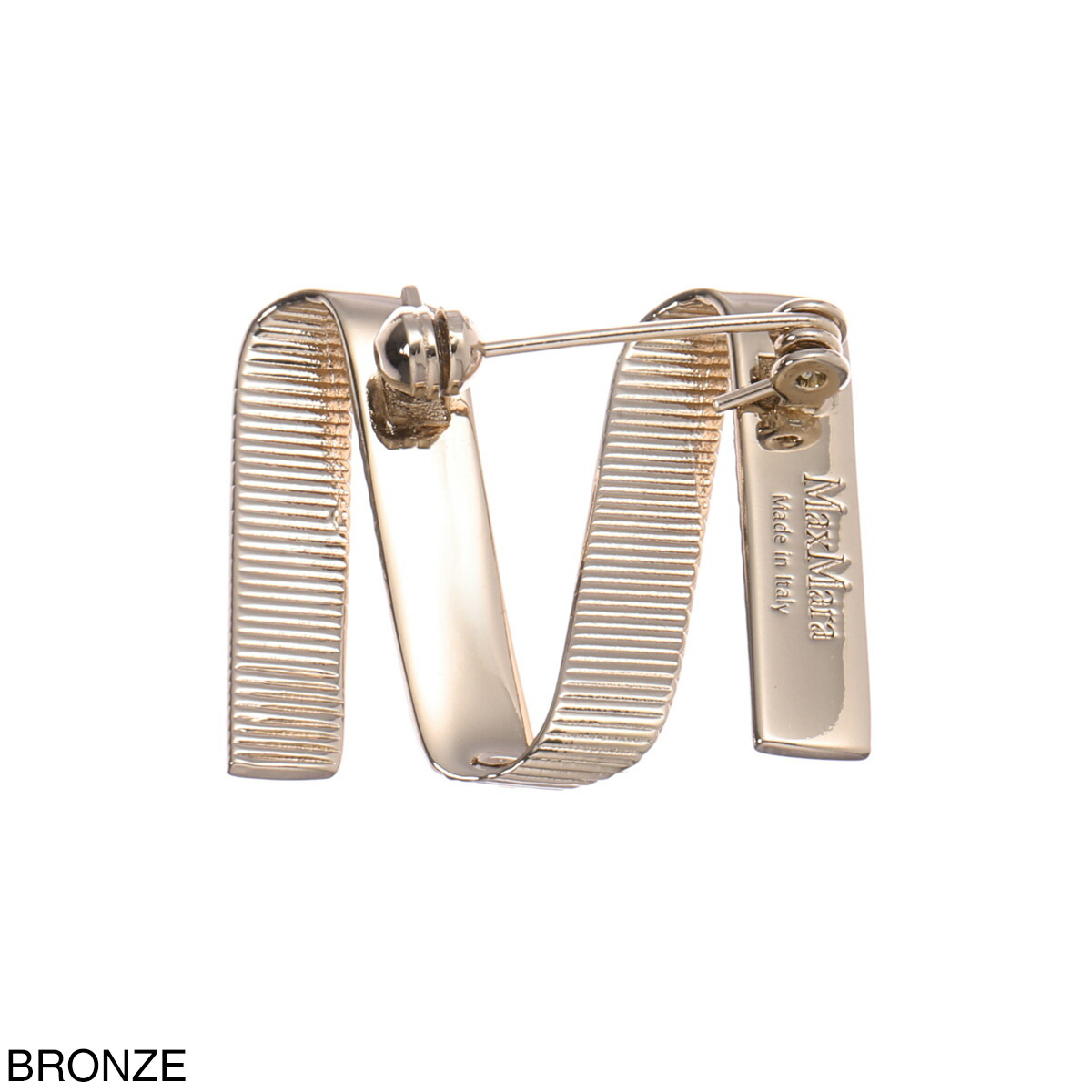 Max Mara ゴールド クリーム色 ロゴブローチ付きポーチ Max Mara