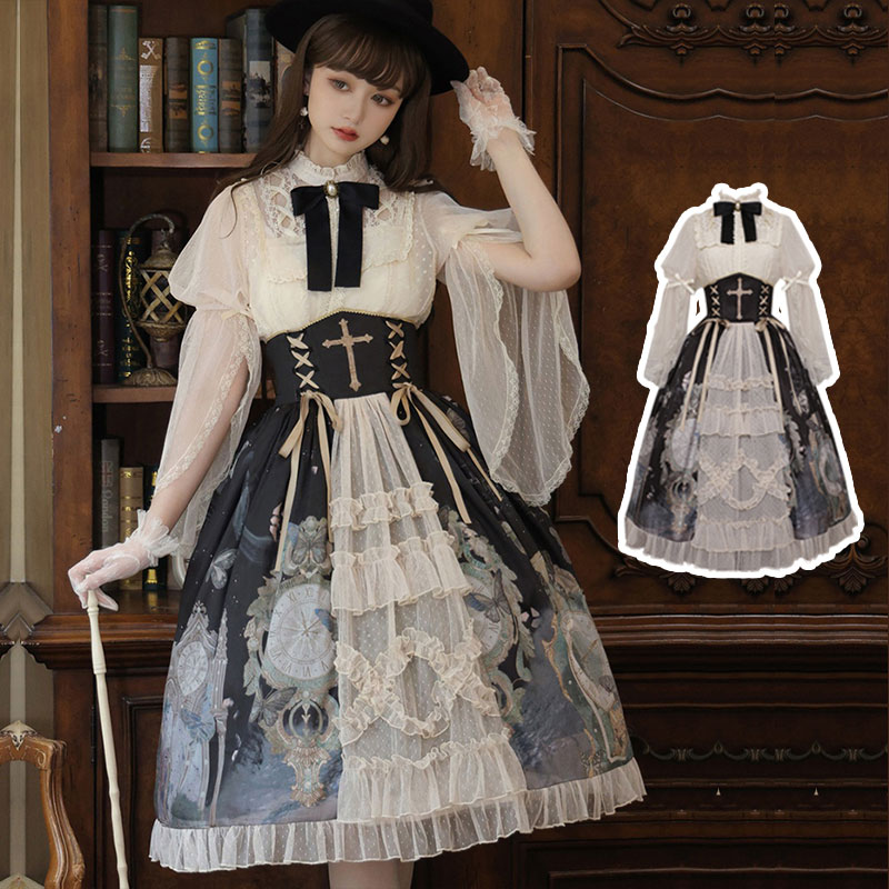楽天市場】ハロウィン ゴスロリ ロリータワンピース ロリータ衣装