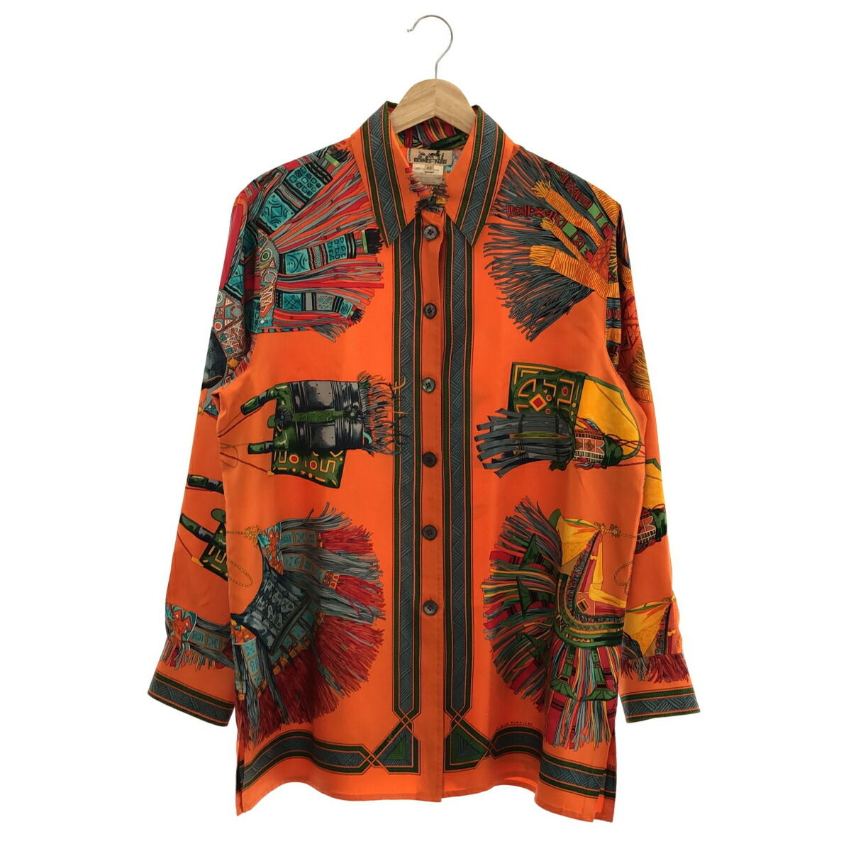 楽天市場】質屋 エルメス HERMES 服 オレンジ シャツ 40 サイズ シルク