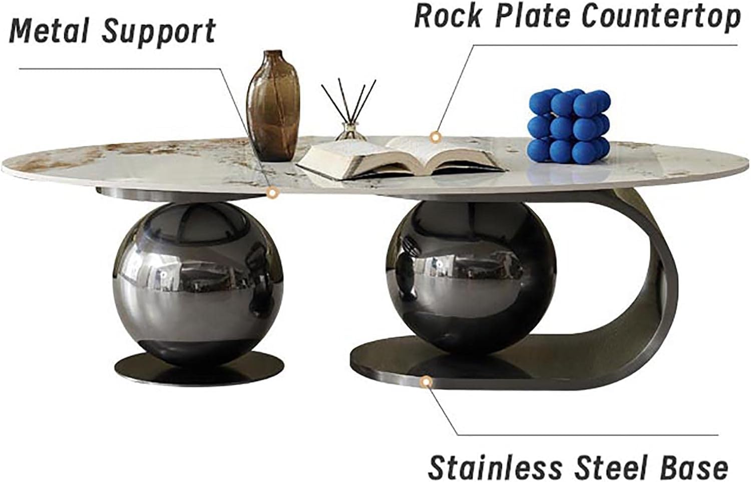 楽天市場】センターテーブル、コーヒーテーブル、大理石モダン楕円形