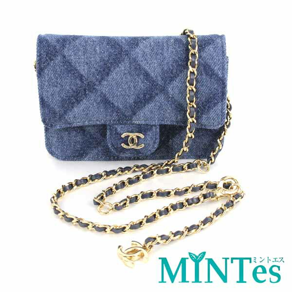 楽天市場】Chanel シャネル デニム チェーン ミニ ショルダーバッグ