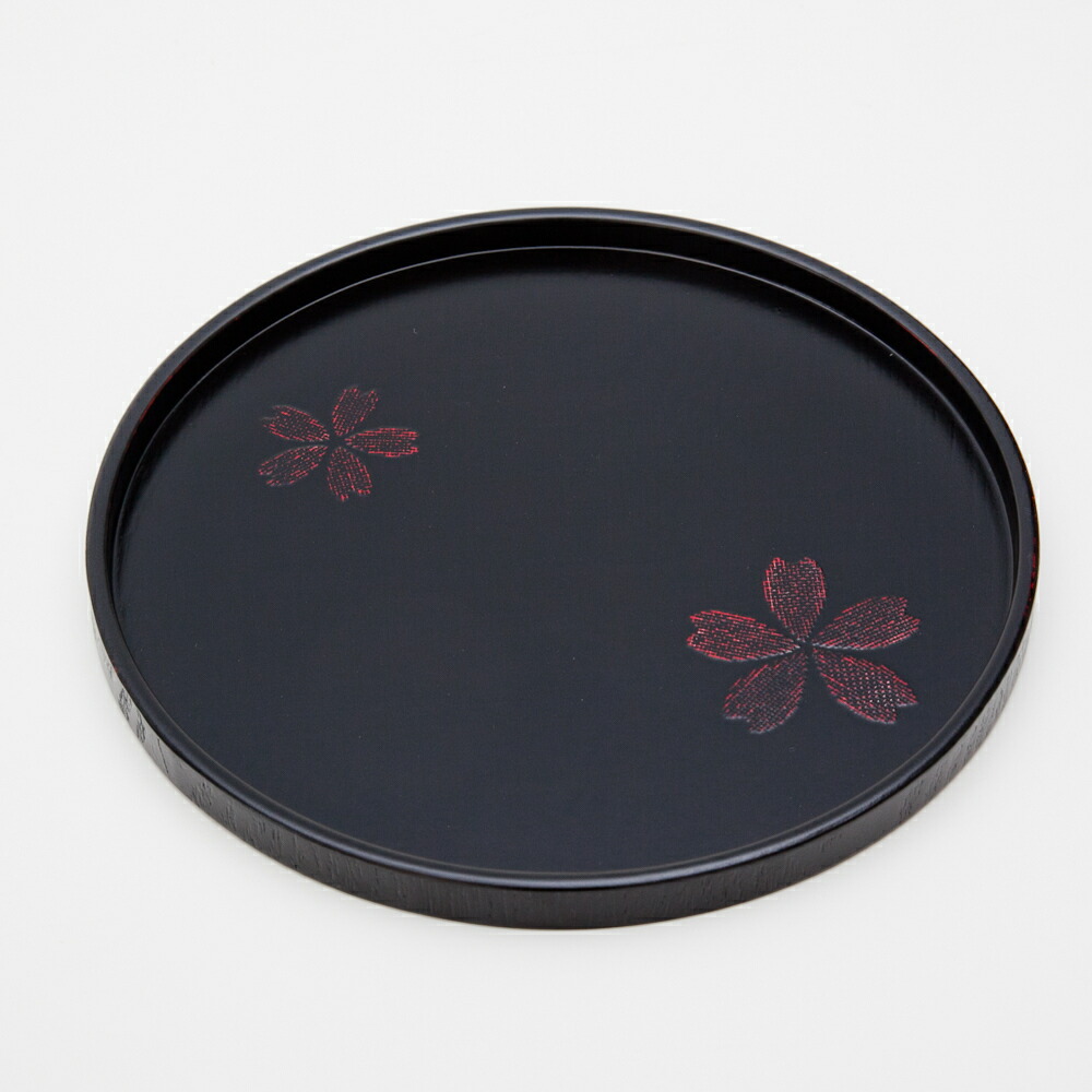 楽天市場】【10％OFF 3/4 20時〜】天然木製 8寸 丸盆 桜 曙 漆塗り
