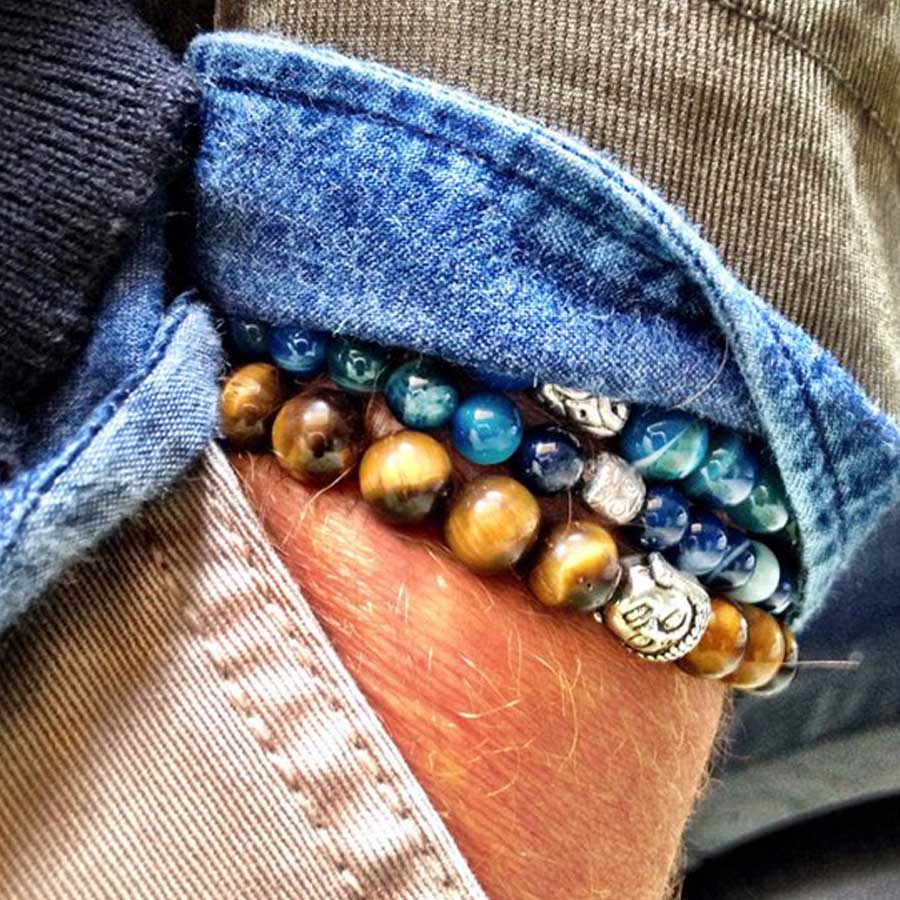 楽天市場】ブッダタイガーアイビーズブレスレットとブルーストーン