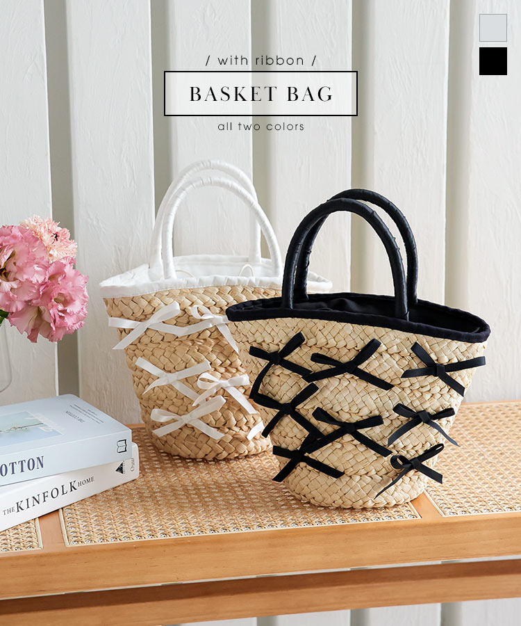 楽天市場】リボン付き カゴバッグ レディース かごバッグ 春 夏