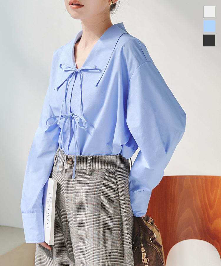 楽天市場】前開き3連リボンブラウス [C7308] レディース 20代 30代 40