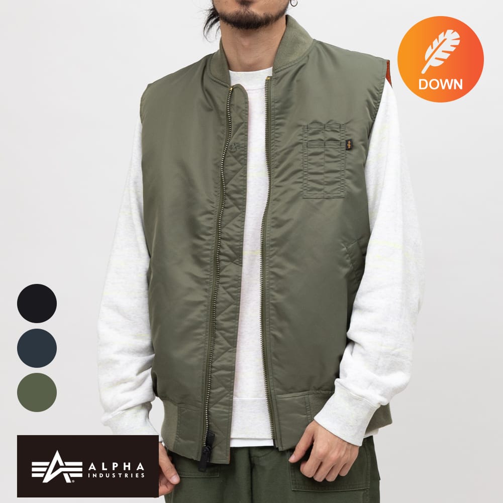 楽天市場】【39%OFFクーポン対象】ALPHA(アルファ)MA-1 DOWN VEST(MA-1