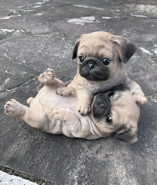 楽天市場】☆新入荷☆ パグ(ペア) オブジェオーナメント エクステリア