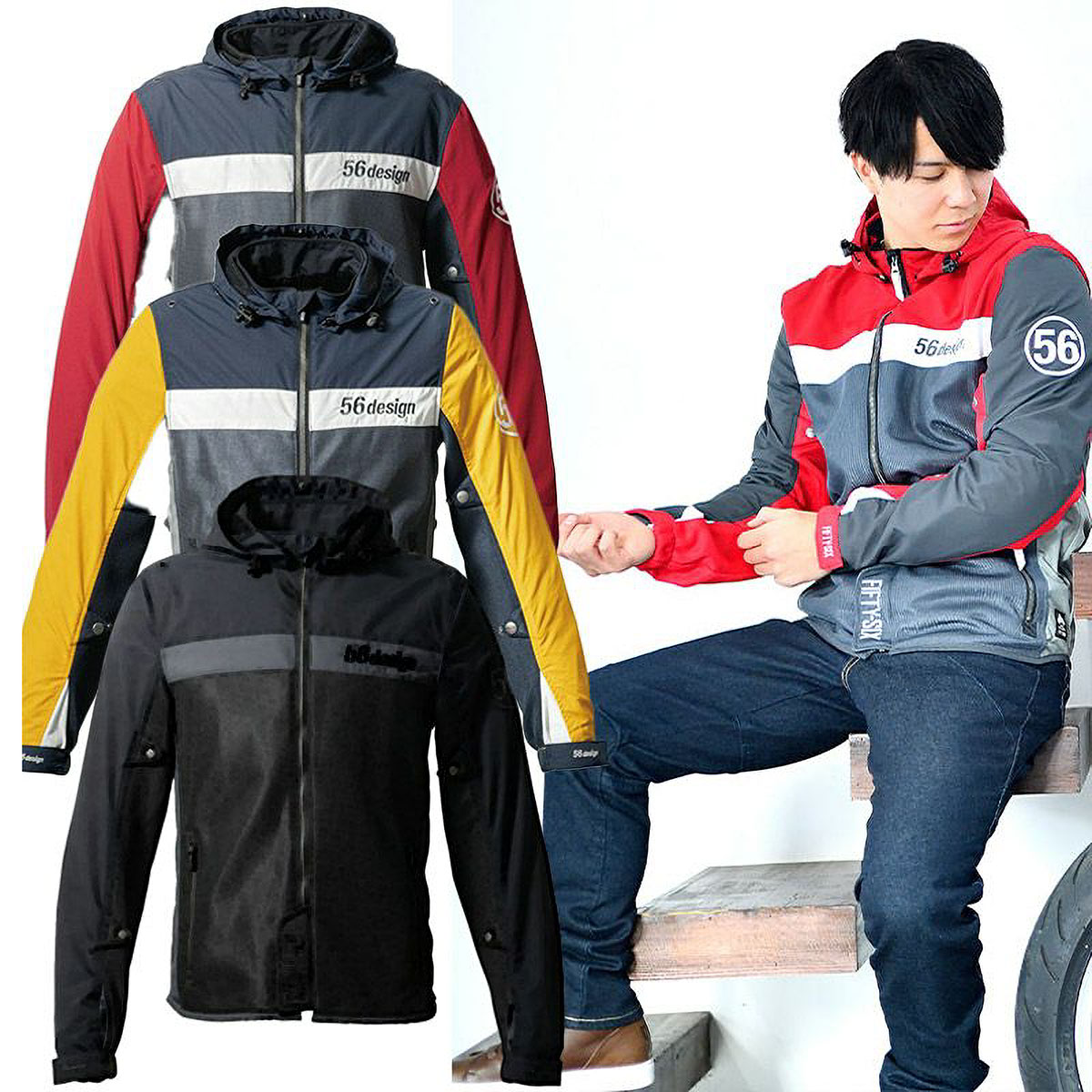 楽天市場】56デザイン ジャケット ハーフ メッシュ パーカー エヴォ 24