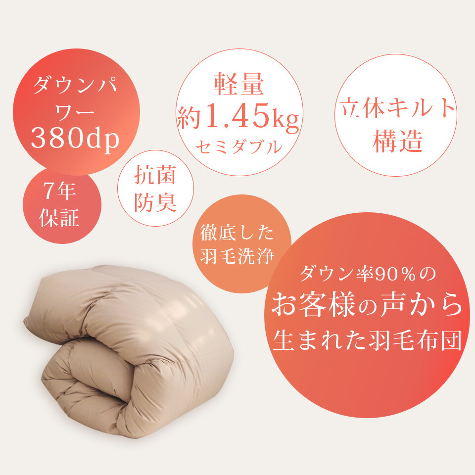 楽天市場】羽毛布団 セミダブル 掛け布団 羽毛 高品質ダウン90% ダウン